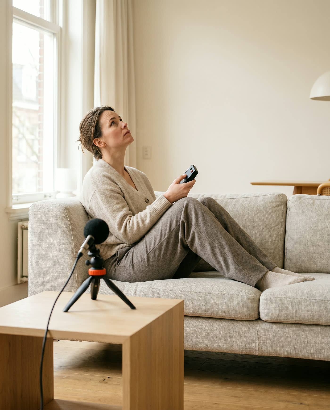 De meetopstelling in een woonkamer